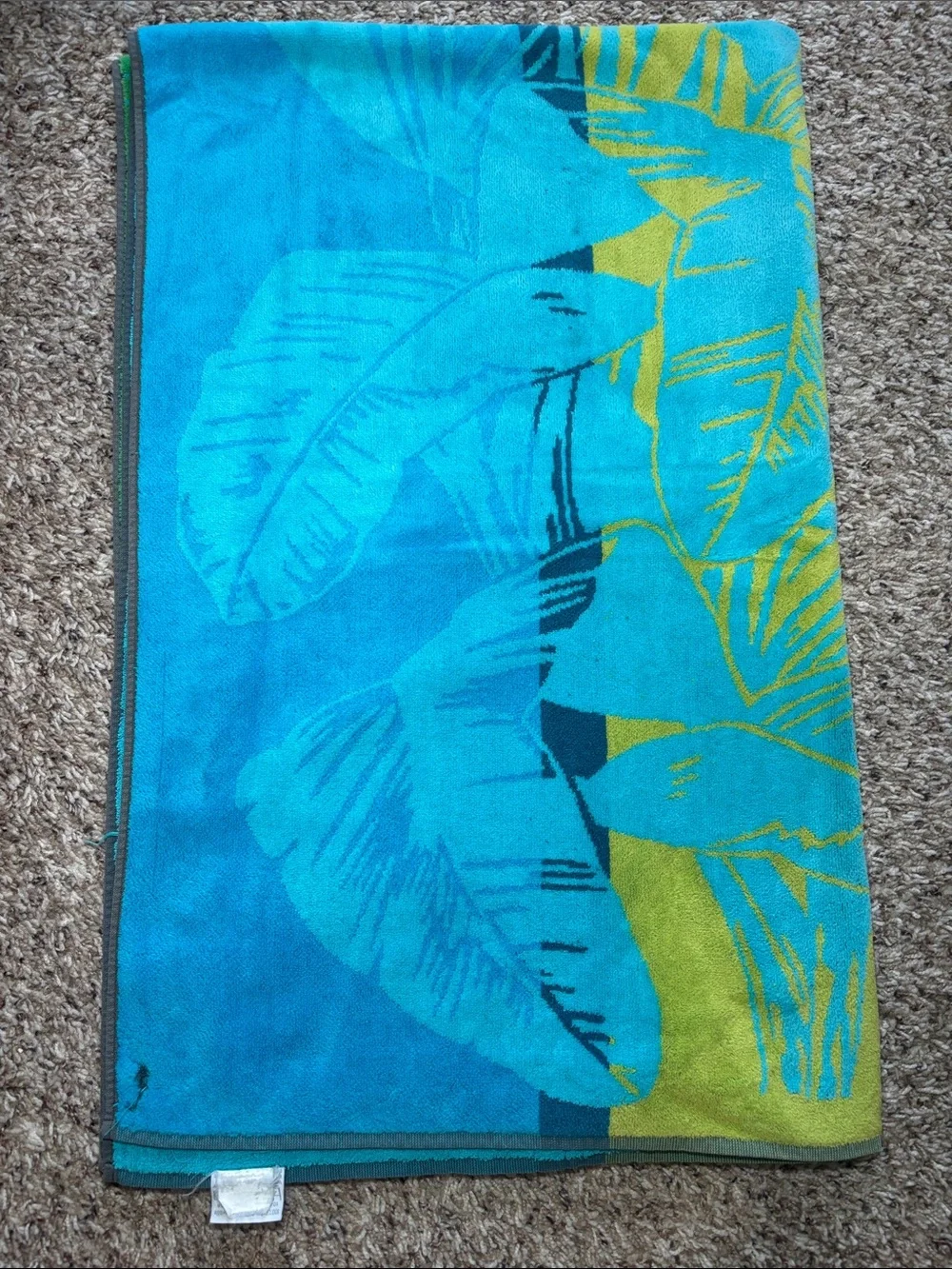 Yves Delorme Green & Turquoise Palm Beach Towel